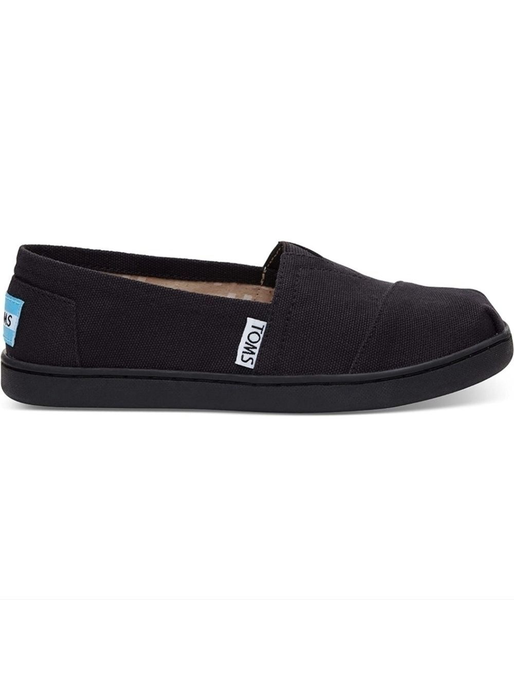 Toms youth classic 2.0 canvas flat shoes color black size 3.5